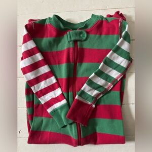 Hanna Andersson Red and Green Holiday Striped Unisex Onesie Sz 2T